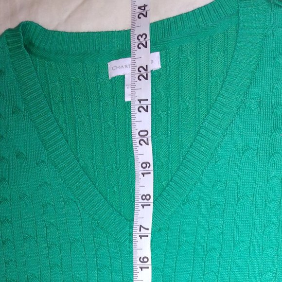 Charter Club Green pullover sweater. Cotton/nylon blend Never worn. Size S. - Picture 8 of 12